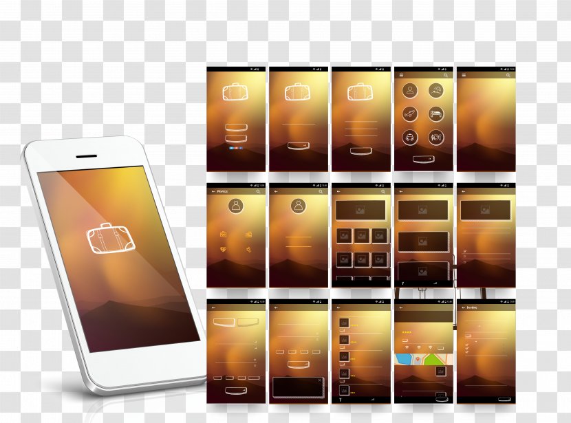 Mobile App User Interface Design Icon - Communication Device - White Smartphone APP Introduction Layout Pictures Transparent PNG