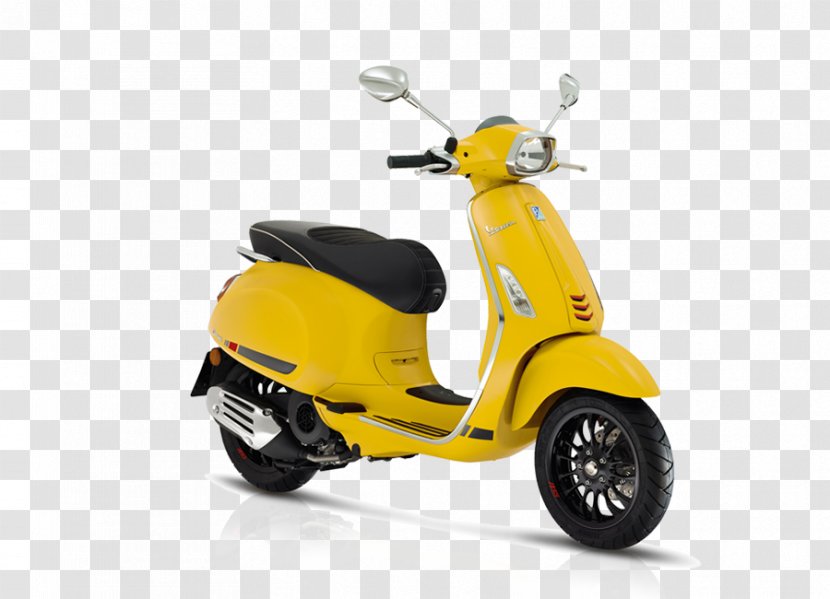 Scooter Vespa Sprint Primavera Motorcycle - Yellow Transparent PNG