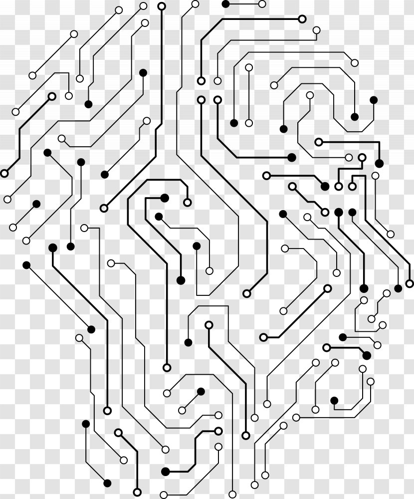 Electronic Circuit Printed Boards Electrical Network Clip Art Integrated Circuits & Chips - Black And White - Snap Transparent PNG