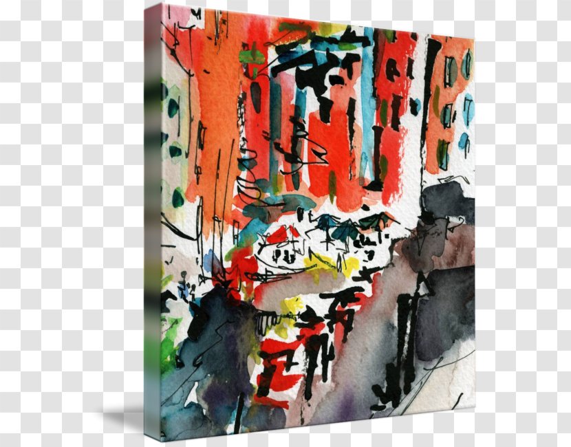 Modern Art Acrylic Paint Painting Gallery Wrap Canvas Transparent PNG