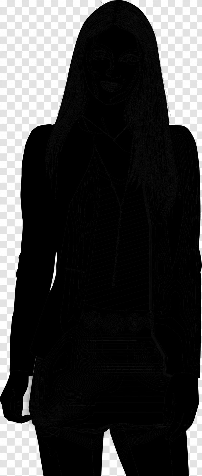Sweatshirt Shoulder Silhouette Black M - Sleeve - Hood Transparent PNG