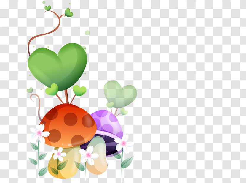 Drawing - Love - Cartoon Heart Mushrooms Transparent PNG