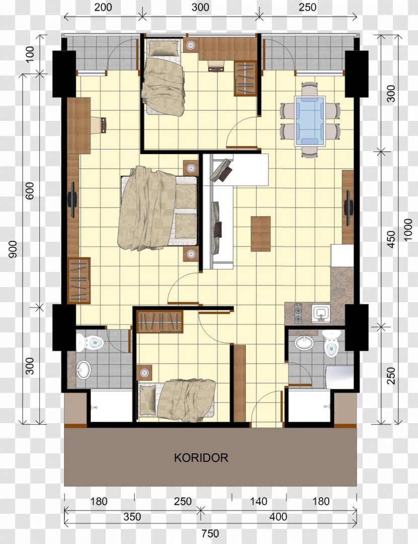 Dago Suites Apartment Floor Plan House Site - Tipe Transparent PNG