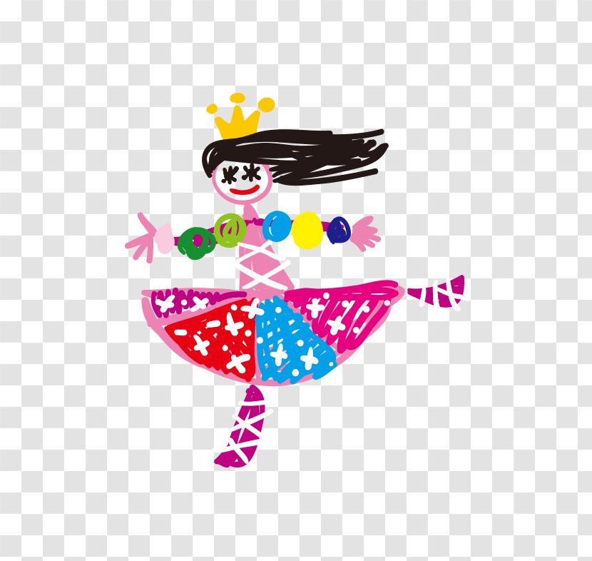 Child Painting - Vector Small Hand-painted Dancers Transparent PNG