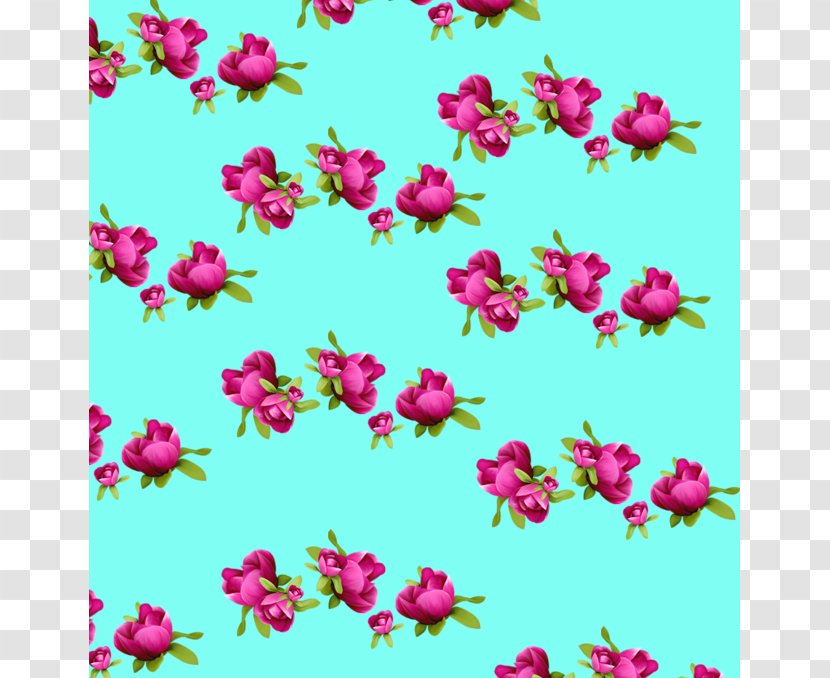 Flower Petal - Flowering Plant - Blue Bottom Floral Texture Cloth Transparent PNG