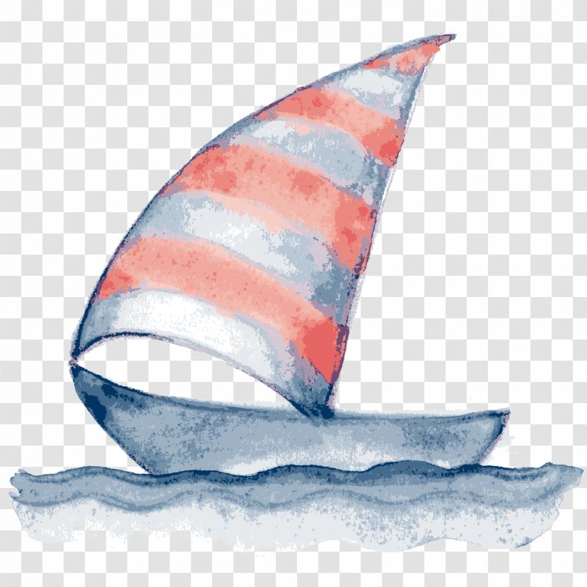 Watercolor Painting Drawing Sailing Ship Sailboat - Boat Transparent PNG