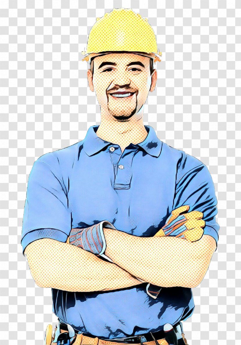 Cartoon Construction Worker Hard Hat Finger Gesture - Thumb - Job Transparent PNG