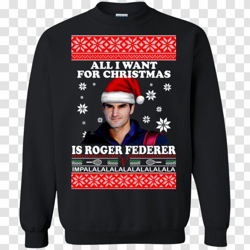 T-shirt Hoodie Sweater Christmas Jumper - Sleeve - Roger Federer Transparent PNG
