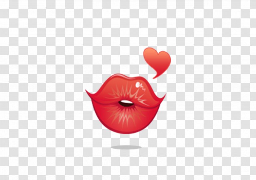 Heart Red Illustration - Flower - Cartoon Lips Transparent PNG