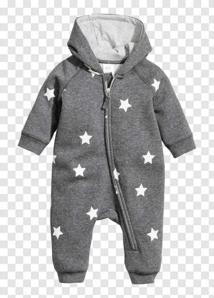 H&M Child Infant Zipper Hood - Boilersuit - Grey Kids Transparent PNG