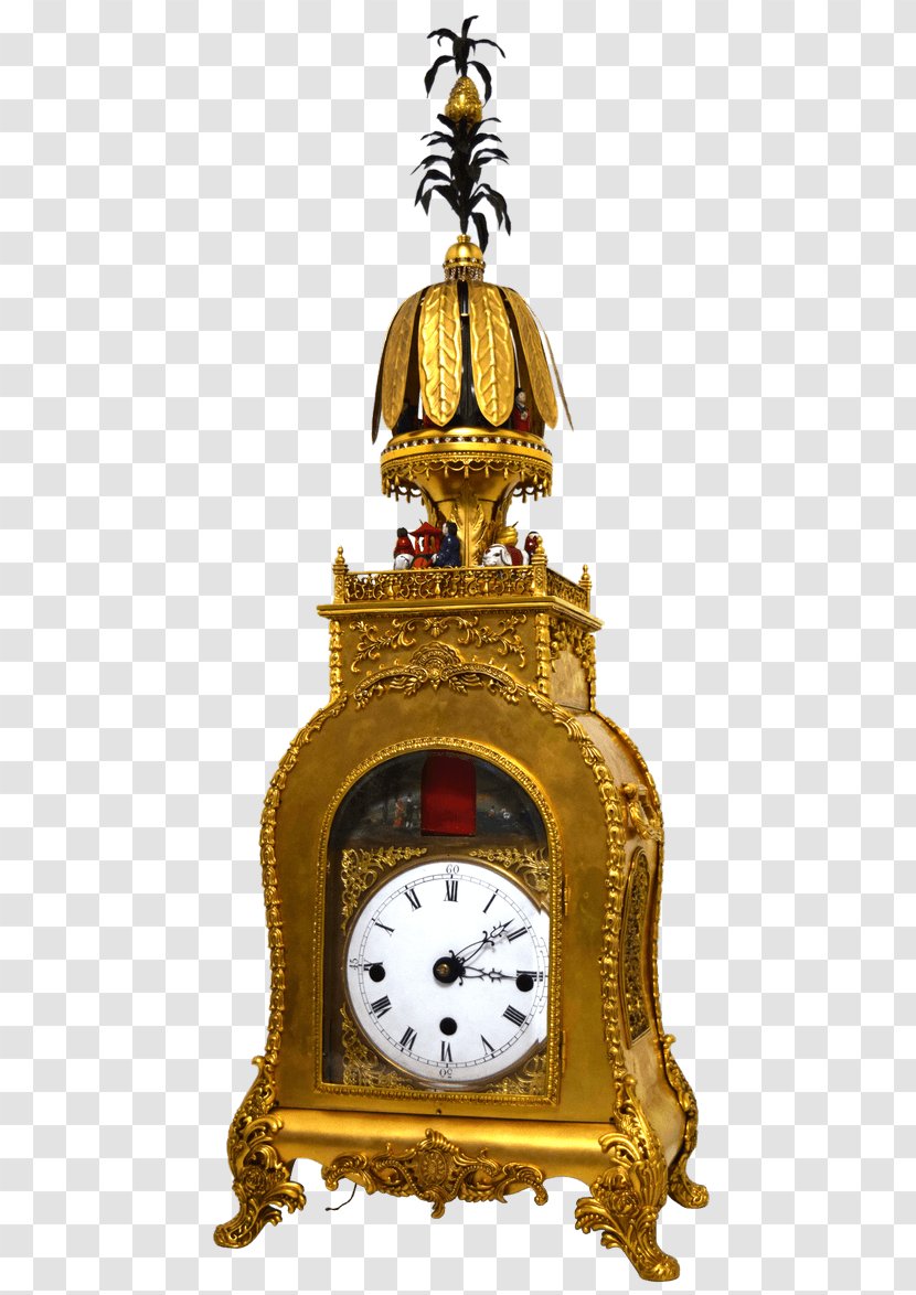 01504 Antique Gold Clock - Home Accessories Transparent PNG
