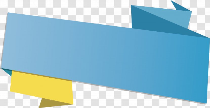 Paper Blue - Brand - Origami Ribbon Title Box Transparent PNG