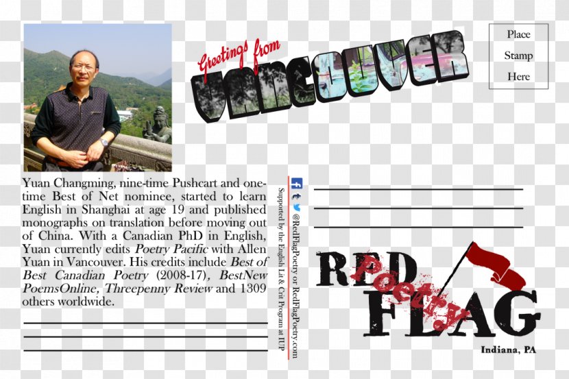 Advertising Postcard Poetry - Publication - Red Flag Transparent PNG