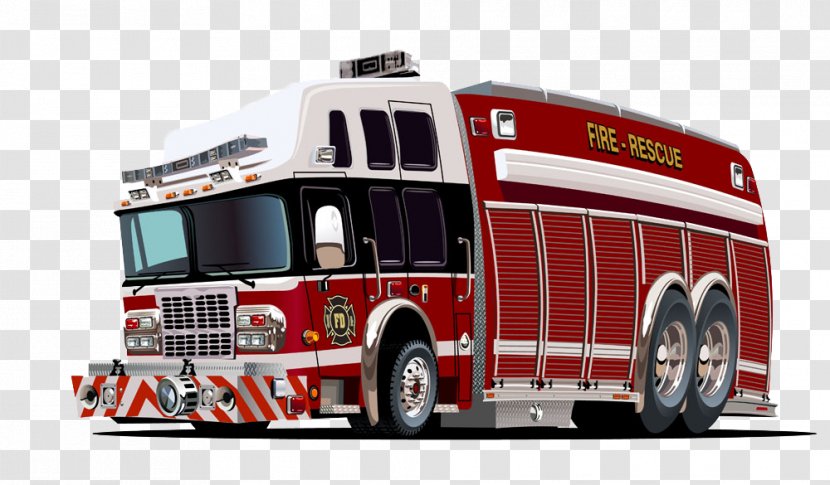 Cartoon Fire Engine Royalty-free - Emergency Vehicle - Hand-drawn Truck Transparent PNG