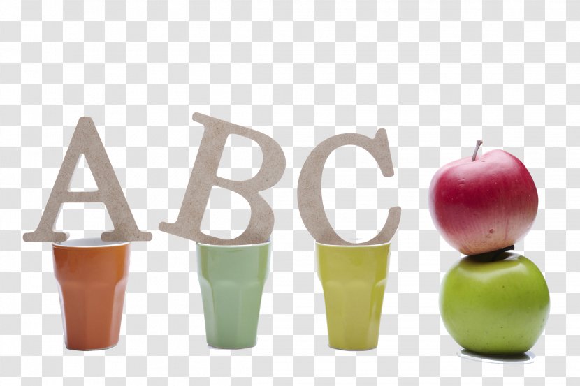Uiwang Letters ABC Uc7a5uc120ud654uc758 Uad50uc2e4ubc16 Uae00uc4f0uae30 School - Apple - The In Cup And Apples Next To It Transparent PNG