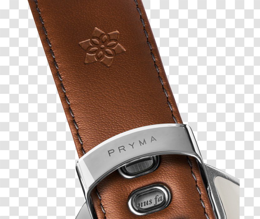 PRYMA 01 Headphones Watch Strap Coffee - Leather - Creamy Transparent PNG