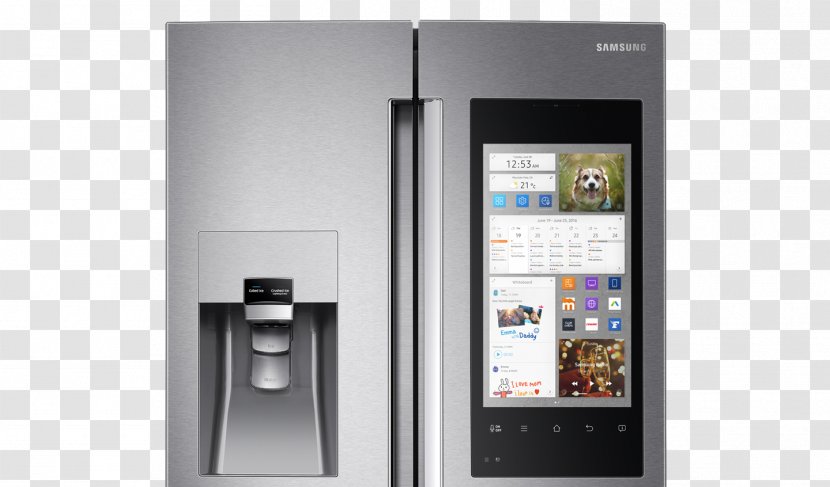 Internet Refrigerator Samsung Auto-defrost Door - Major Appliance - Home Appliances Transparent PNG