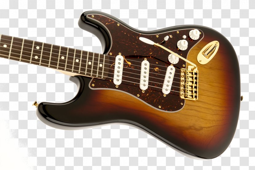 Fender Stratocaster Bullet Squier Deluxe Hot Rails Guitar - Slide - Sunburst Transparent PNG