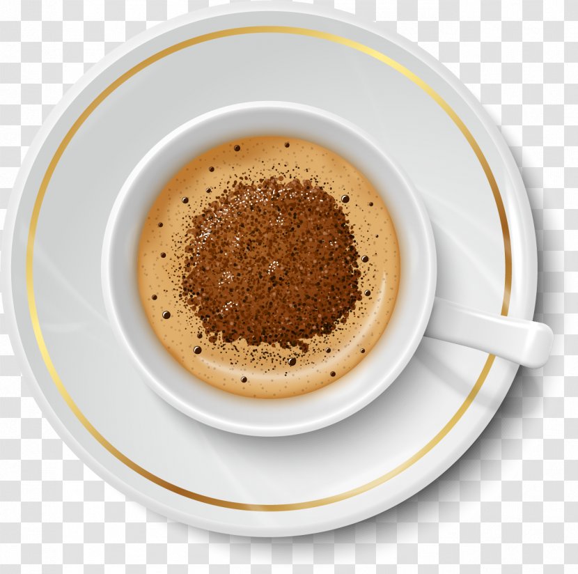 Coffee Cup Cappuccino Espresso Cafe - Au Lait - Vector Hand-painted Transparent PNG