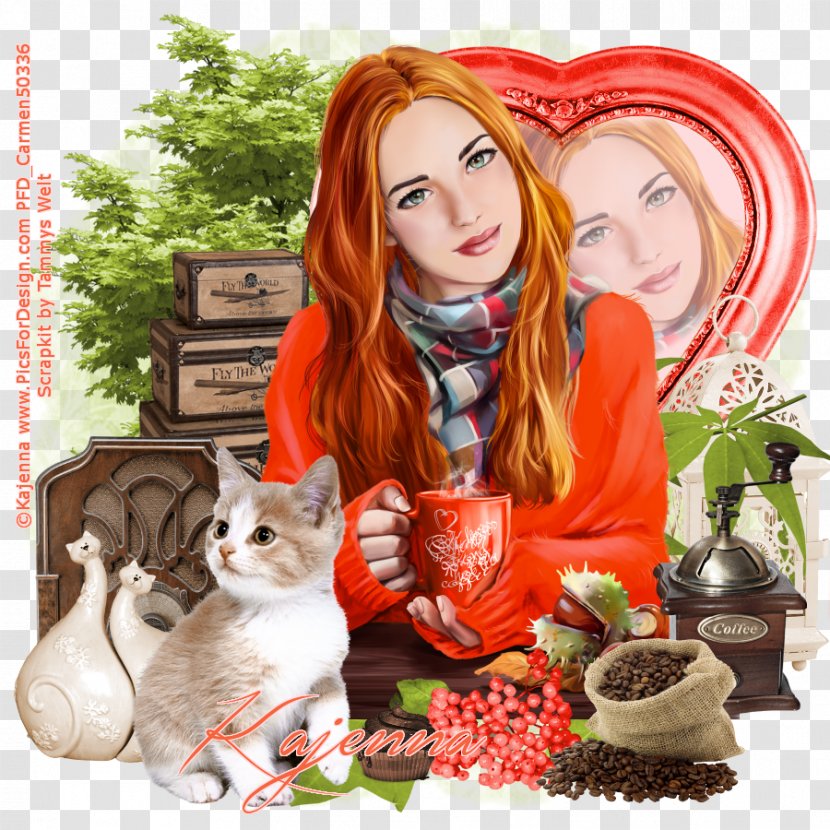 Cat Photomontage Red Hair Play Hide-and-seek Transparent PNG