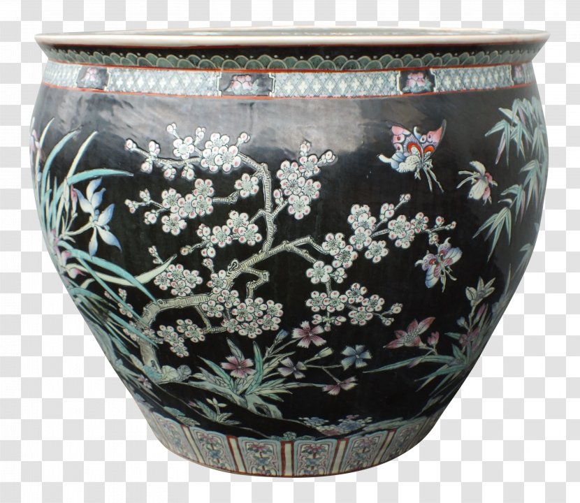 Ceramic Porcelain Bowl Vase Glass - Cachepot - Chinoiserie Transparent PNG