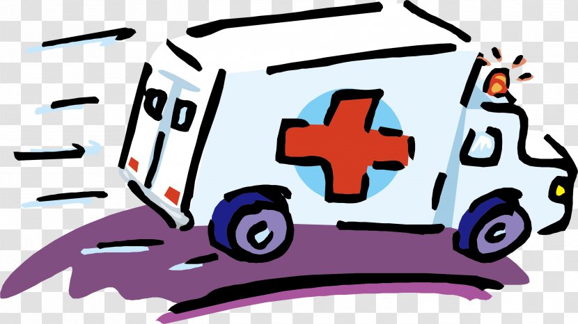 Ambulance First Aid Cartoon Health Care - Rescue - Speeding Transparent PNG