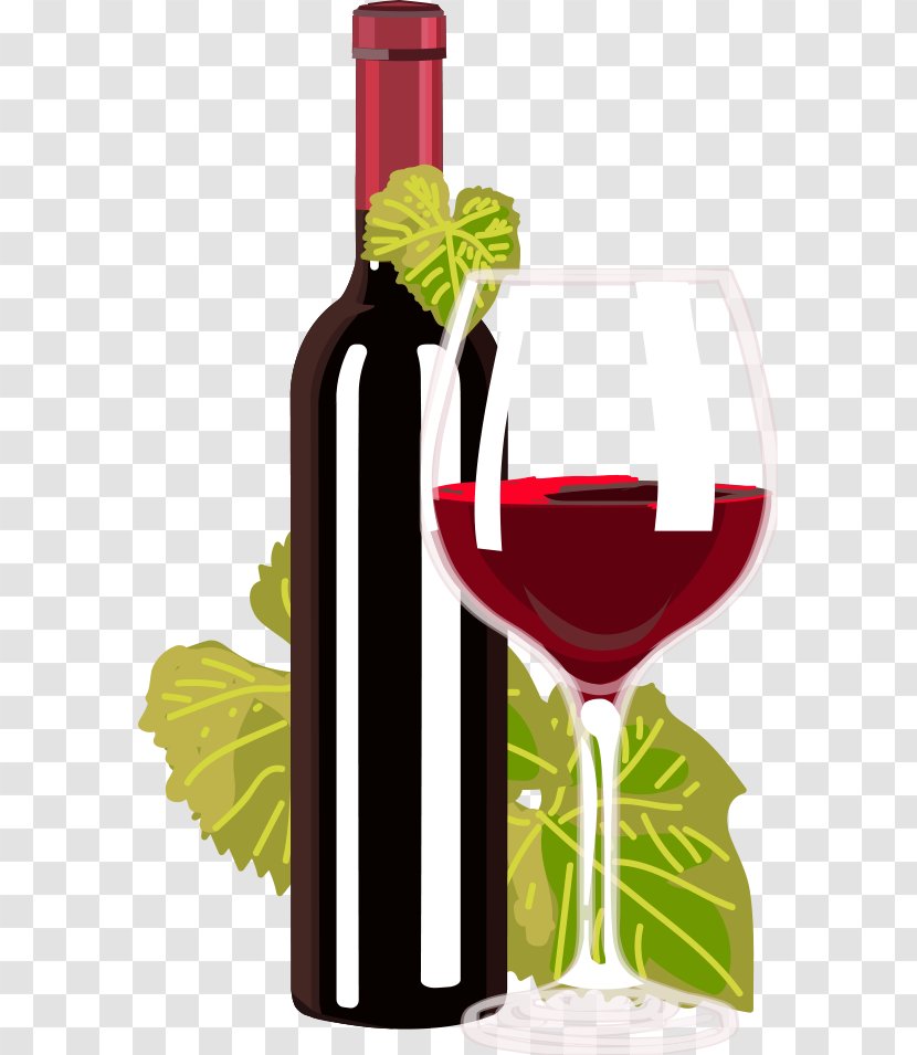 Red Wine White Glass Cocktail - Beer Glassware - Vector Transparent PNG