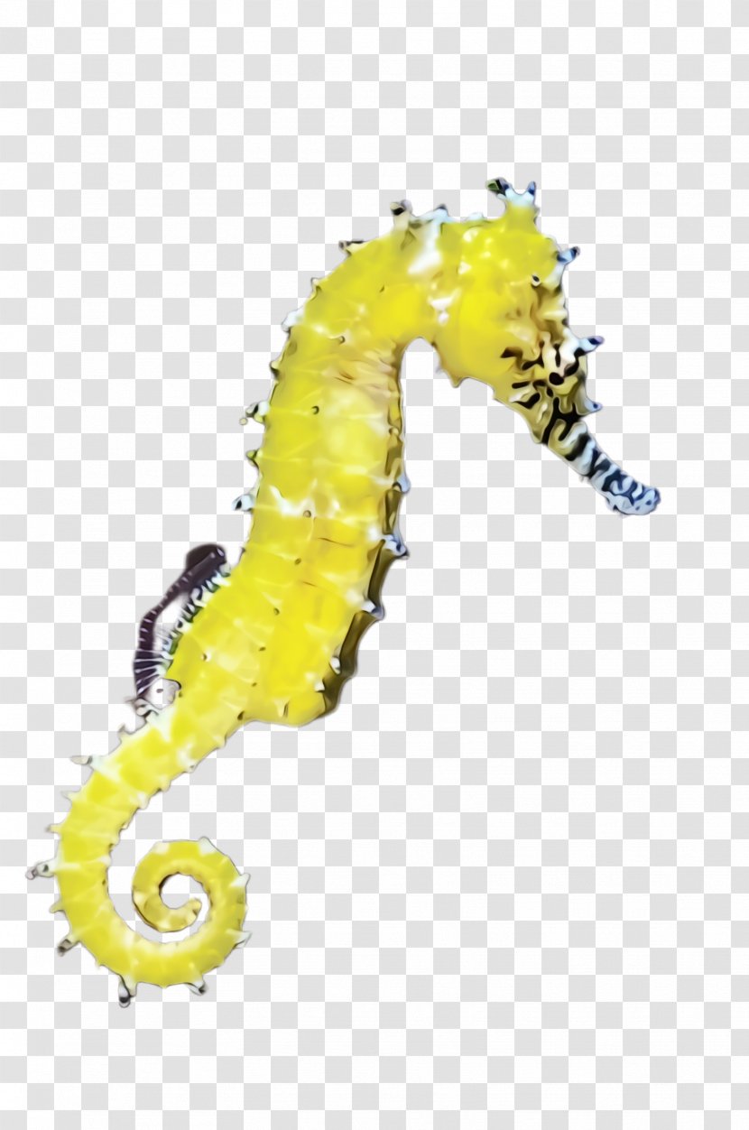 Seahorse Northern Yellow Animal Figure - Wet Ink Transparent PNG