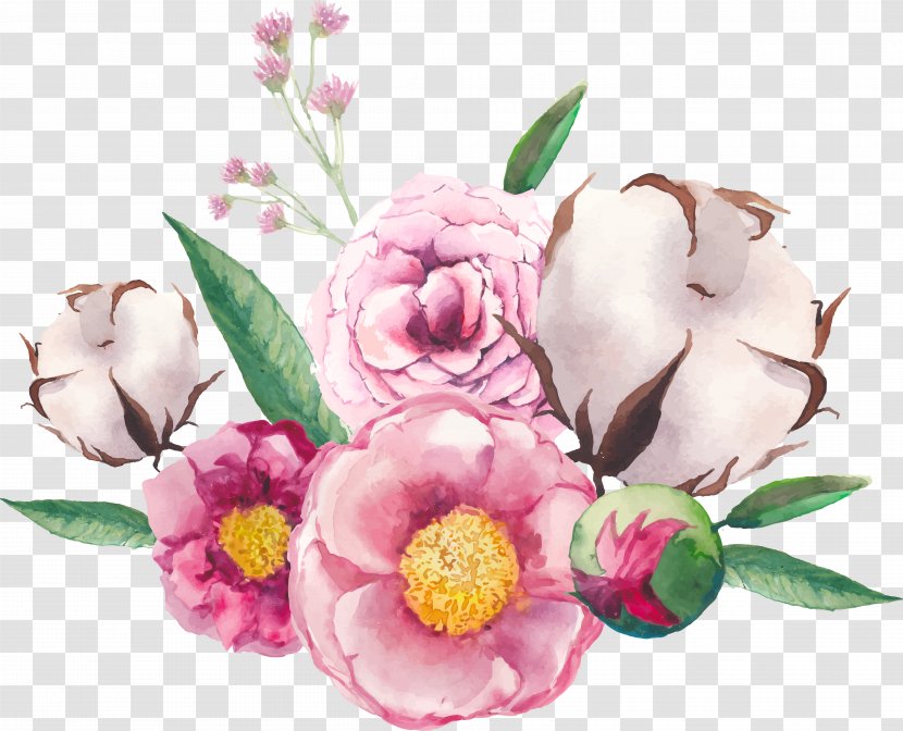 Flower Bouquet Floral Design Watercolor Painting Illustration - Cut Flowers Transparent PNG