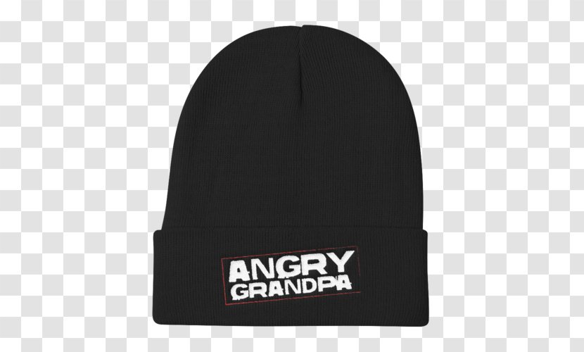 T-shirt Beanie Knit Cap Hoodie Hat - Black - Angry Grandpa Transparent PNG