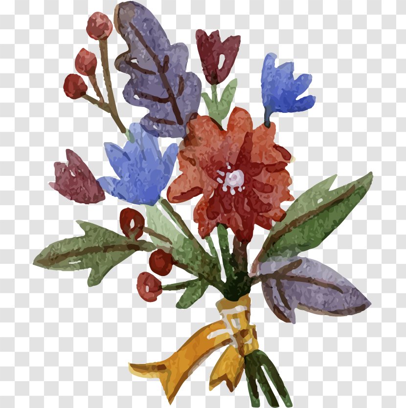 Watercolor Painting Flower - Vecteur - Hand-painted Bouquet Transparent PNG