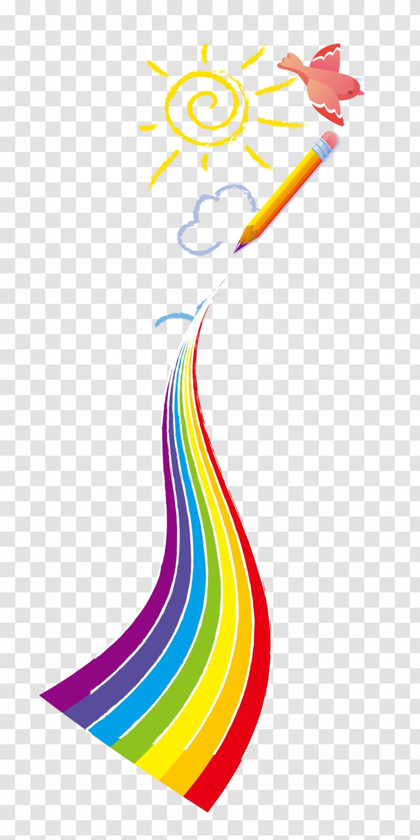 Bird Rainbow Paintbrush Download - Brush Under Transparent PNG