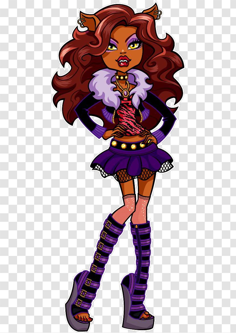 Frankie Stein Monster High Original Gouls CollectionClawdeen Wolf Doll Gray - Silhouette Transparent PNG