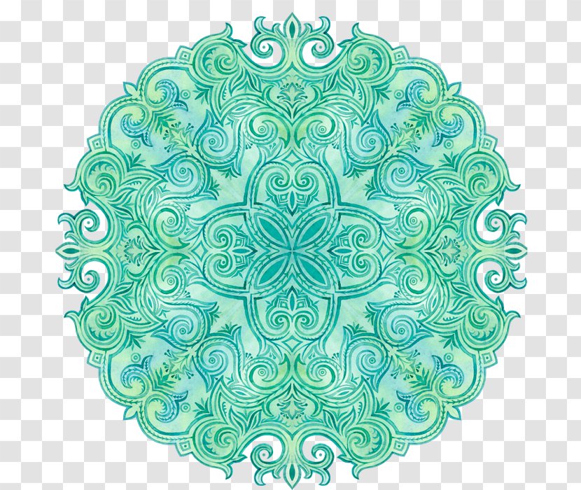 Green Turquoise Visual Arts Symmetry Pattern - Organism - Circle Transparent PNG