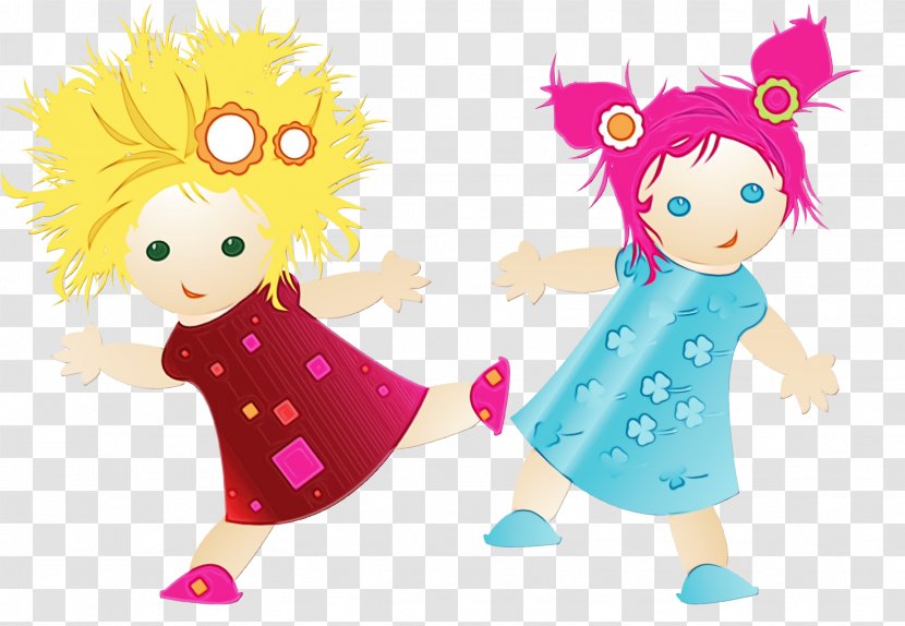 Cartoon Doll Child Art Happy Transparent PNG