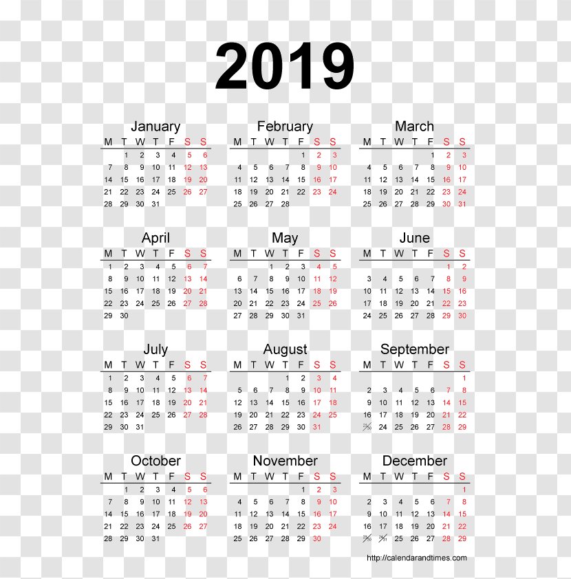 Calendar Time 0 Web Page 1 - Area - 2019 Transparent PNG