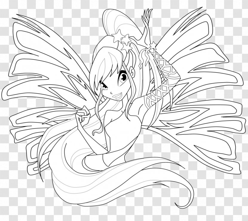 Stella Line Art Musa Bloom Tecna - Wing - Fairy Transparent PNG