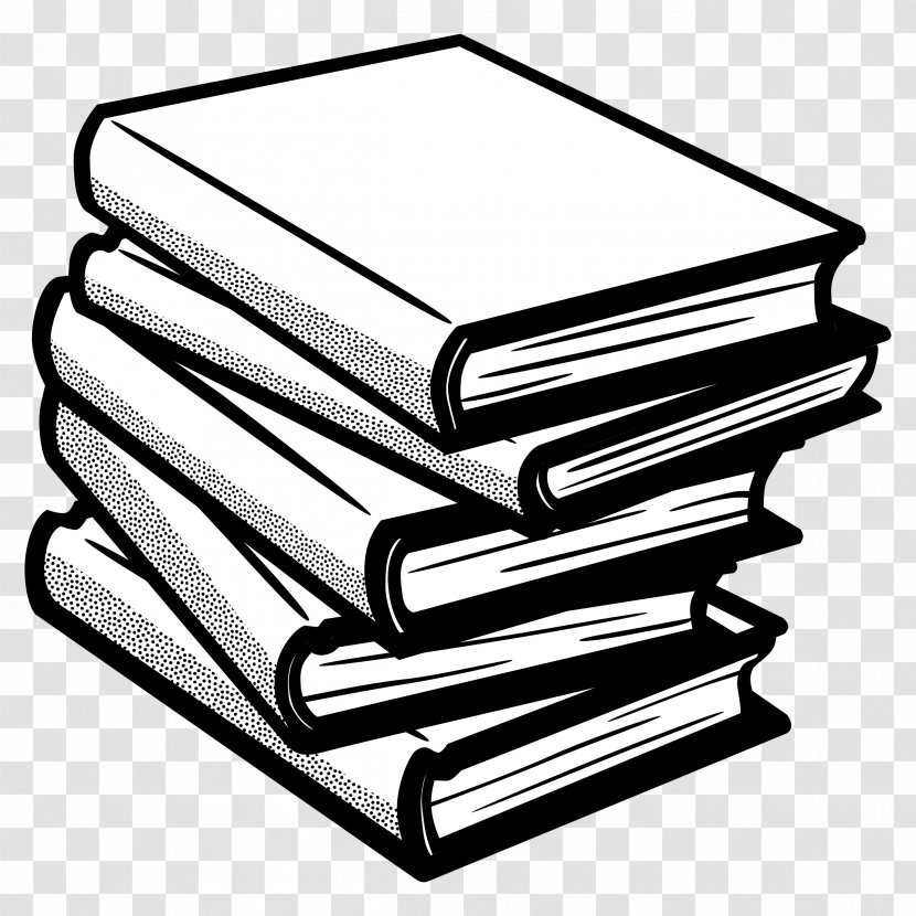 Book Black And White Clip Art - Rectangle - Stacked Books Transparent PNG