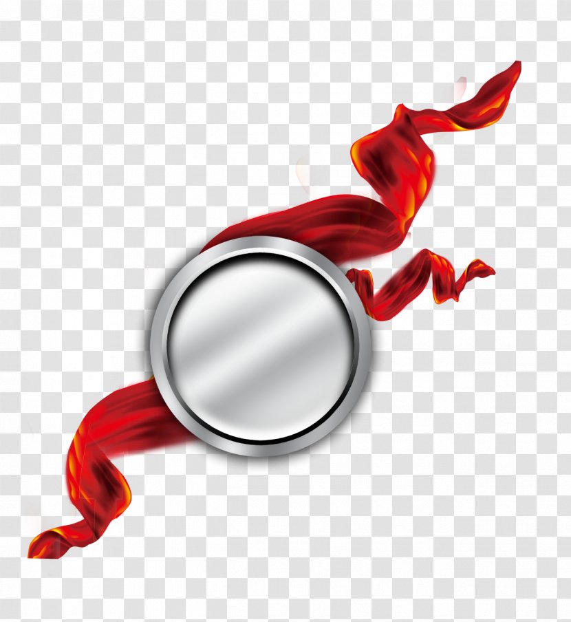 Silver Medal Red Textile - Sculpture - Medals Transparent PNG