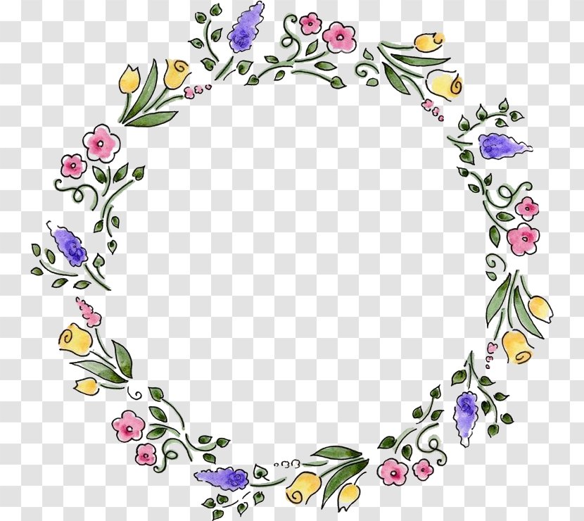 Wreath Floral Design Watercolour Flowers Clip Art - Purple - Flower Transparent PNG