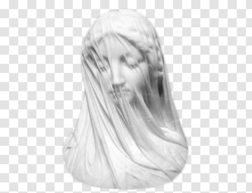 The Veiled Virgin Raffaelle Monti Christ Marble Sculpture - Monochrome Photography - Lucille Ball Statue Transparent PNG