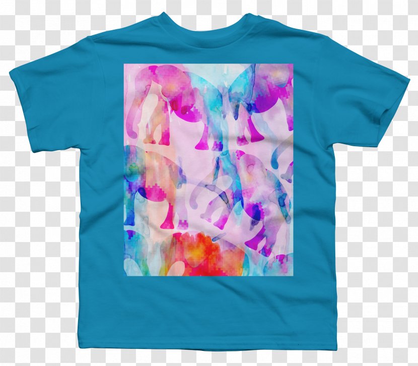T-shirt Hoodie Clothing Collar - Active Shirt - Elephant Watercolor Transparent PNG