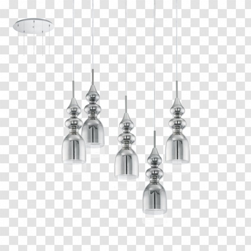 Light Fixture Eglo Bolanos Chrome Pendant - Black And White Transparent PNG