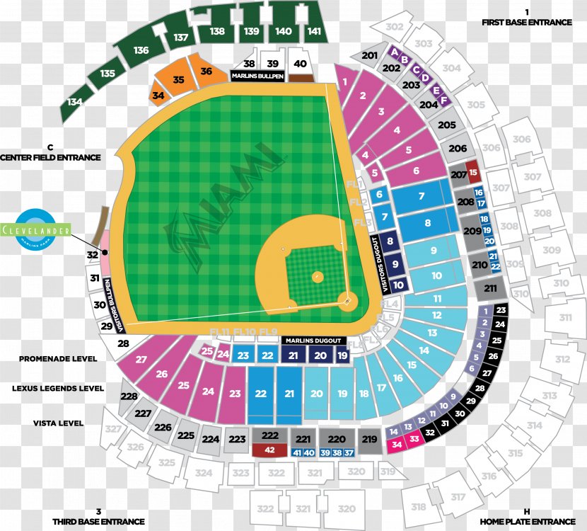 Miami Marlins Park AT&T Globe Life In Arlington MLB - Seat - Ticket Transparent PNG