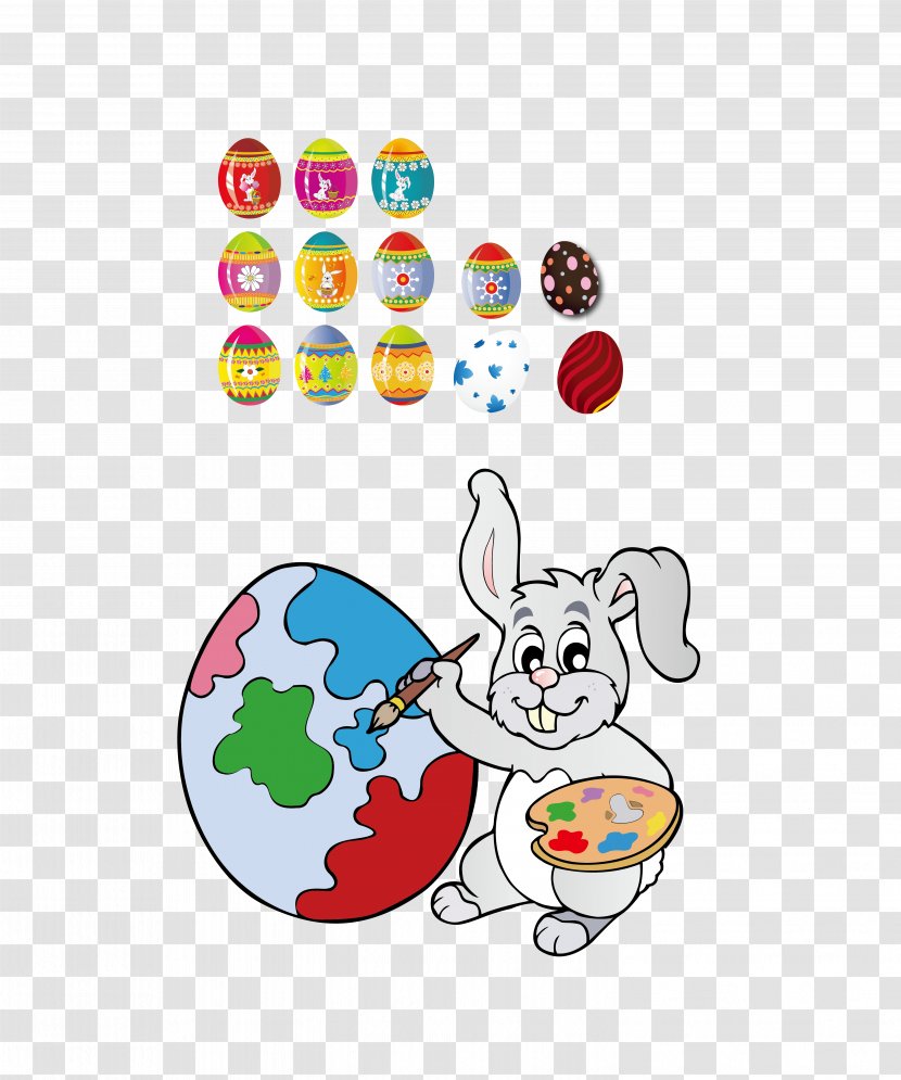 Easter Bunny Egg Rabbit Illustration - Cartoon Transparent PNG