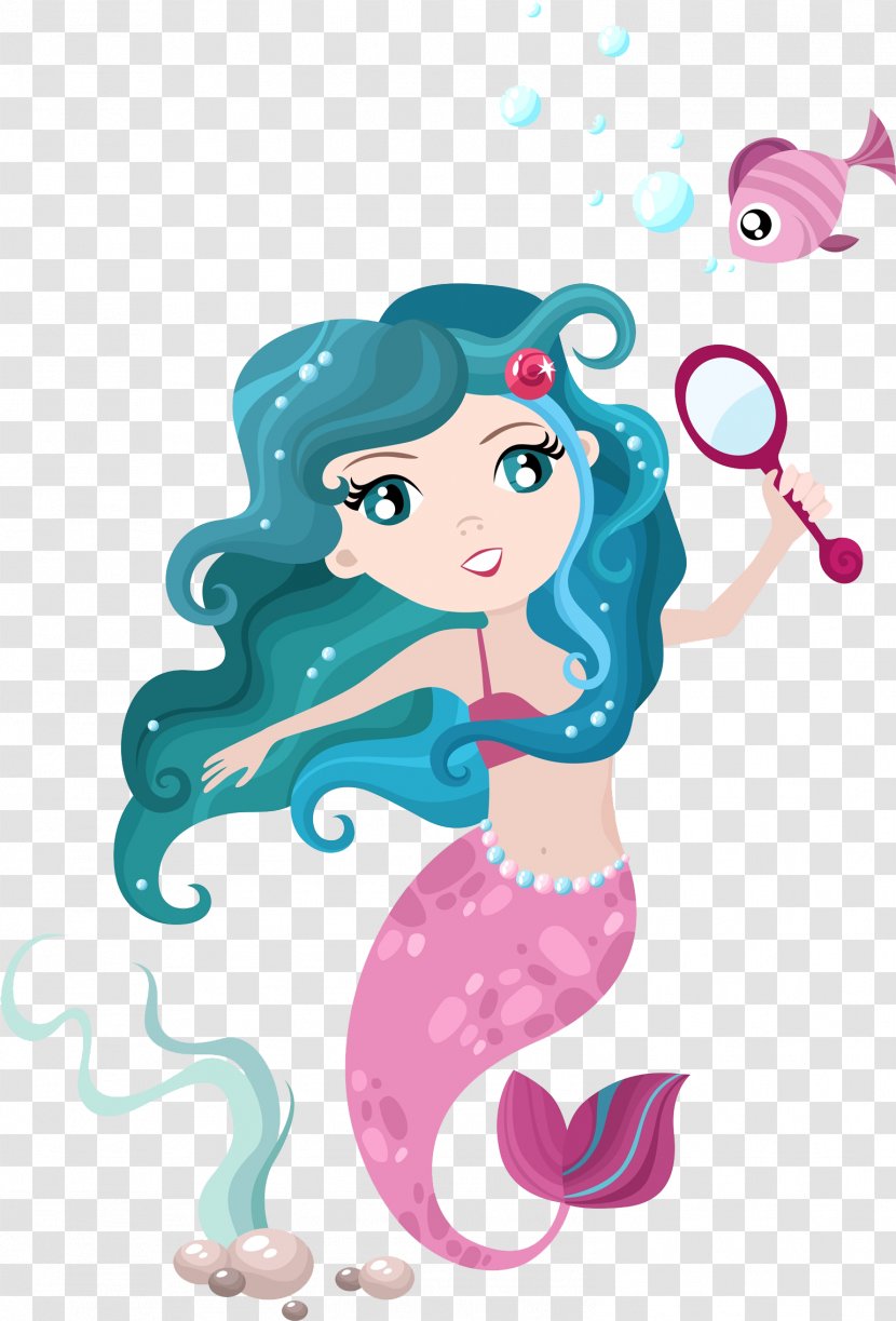 Mermaid Royalty-free Illustration - Mythical Creature - A With Magnifying Glass Transparent PNG