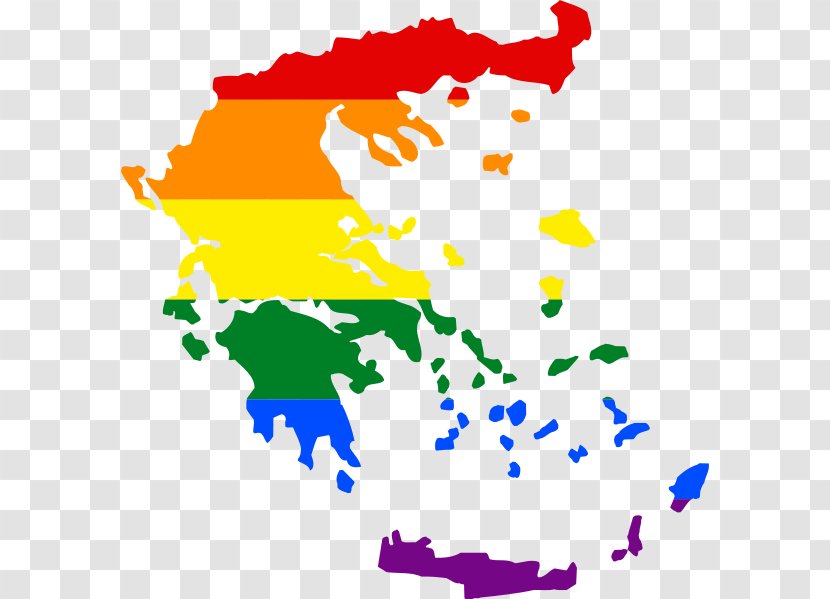 Flag Of Greece Vector Map Rainbow World - Area Transparent PNG