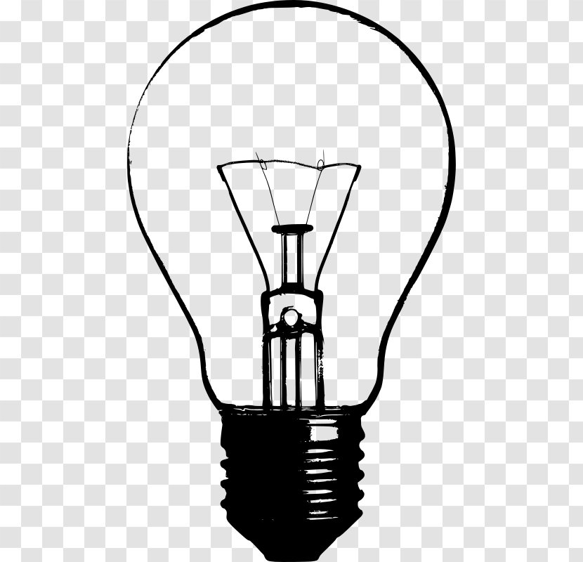 Incandescent Light Bulb Lamp Silhouette Clip Art - Line Transparent PNG