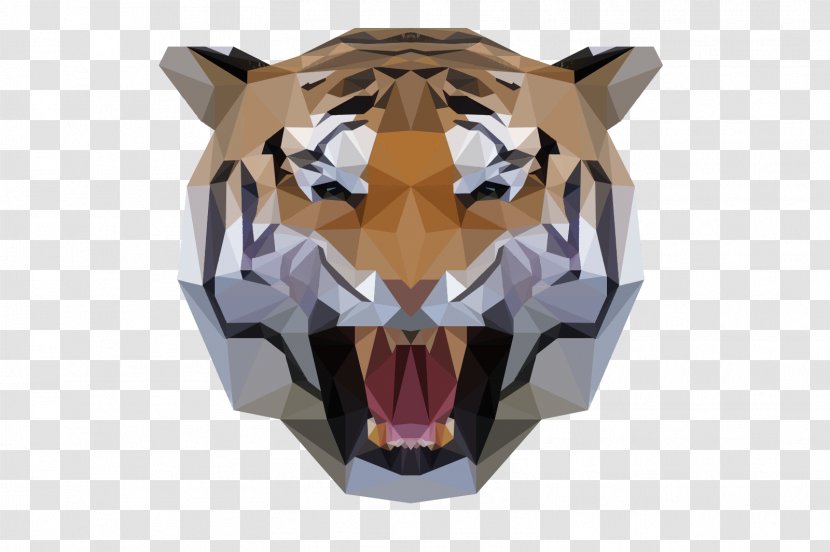 Cat Tiger Felidae Lion Cougar - Carnivora - Low Poly Transparent PNG