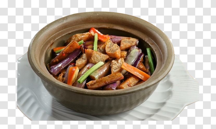Chinese Cuisine Dish Salted Fish Eggplant Braising Transparent PNG